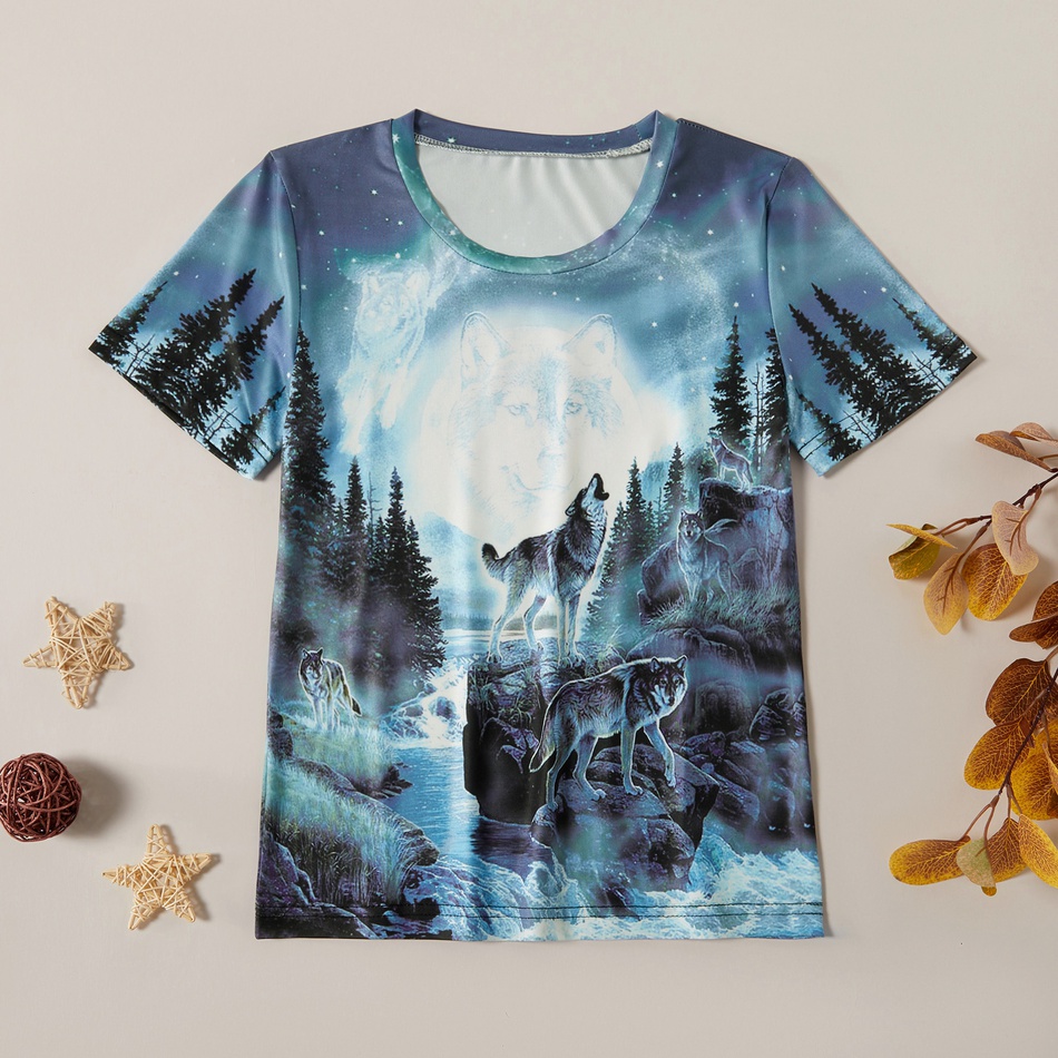 Stylish Mountain Allover Short-sleeve Tee